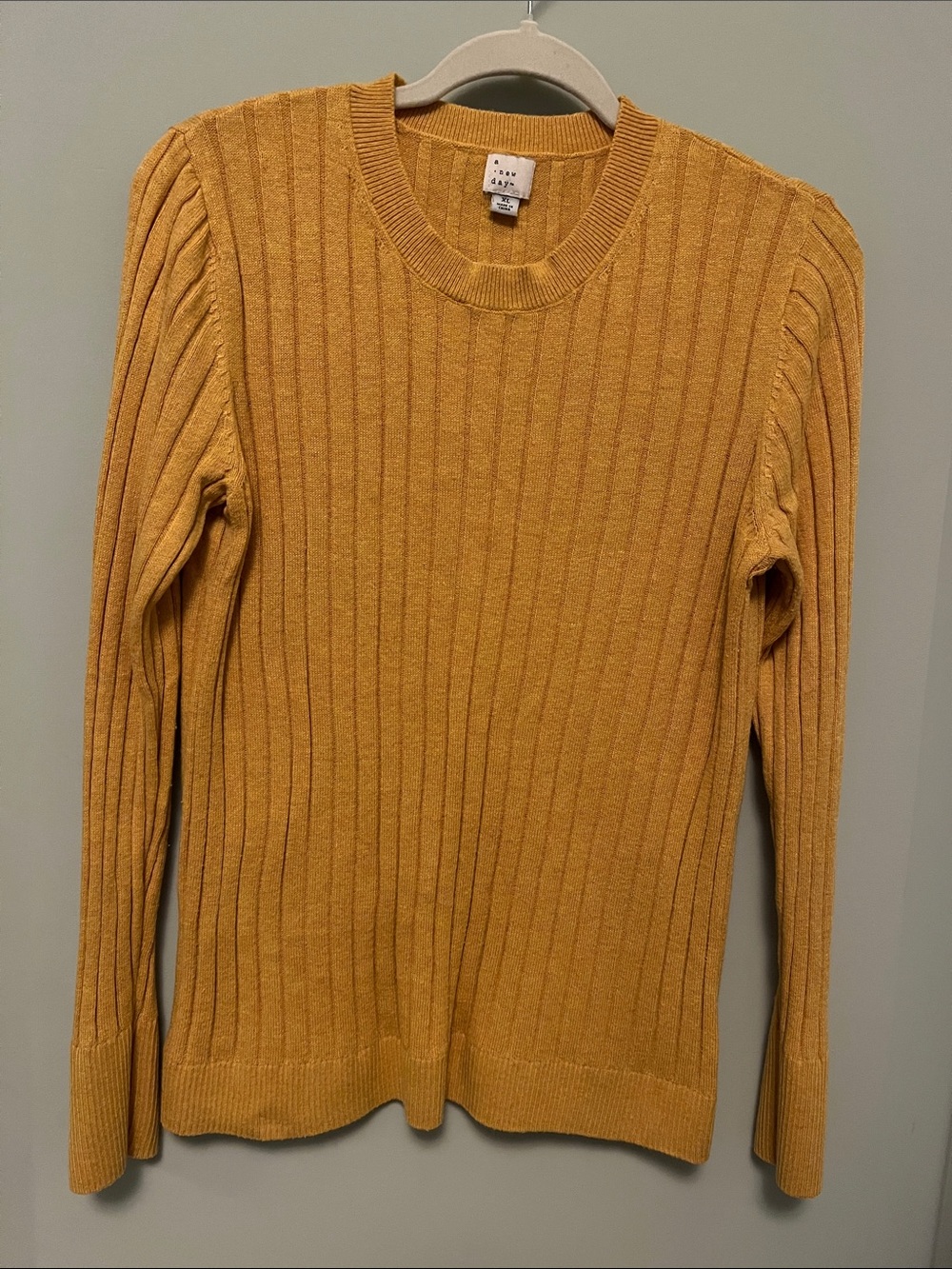 a new day PTP 20” Ribbed Crewneck Sweater - Mustard Yellow
